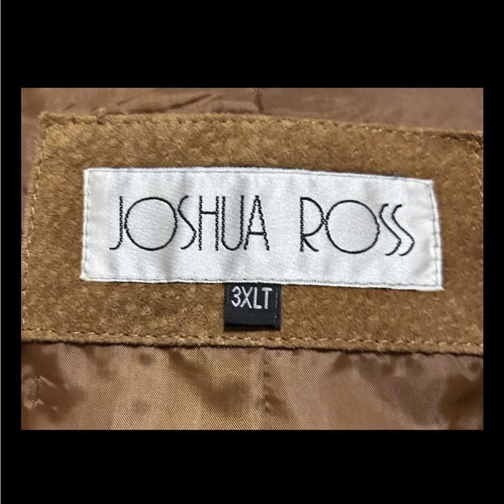 Vtg Joshua Ross Suede Vest Mens 3XLT Brown Waistcoat Western Cowboy Rodeo